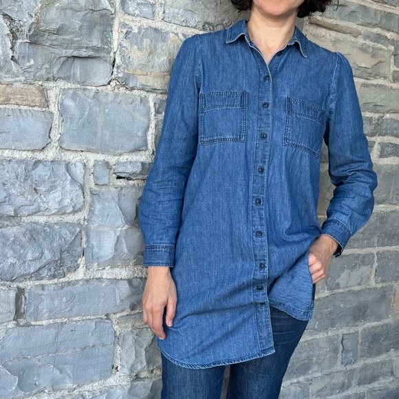 Madewell Denim Shirtdress Size Medium - Picture 3 of 8